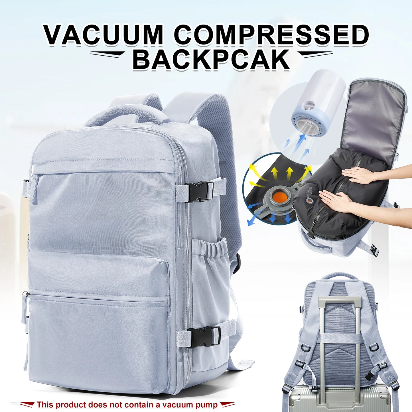 Unisex 15.6 Inch Laptop College Backpack Vacuum Travel