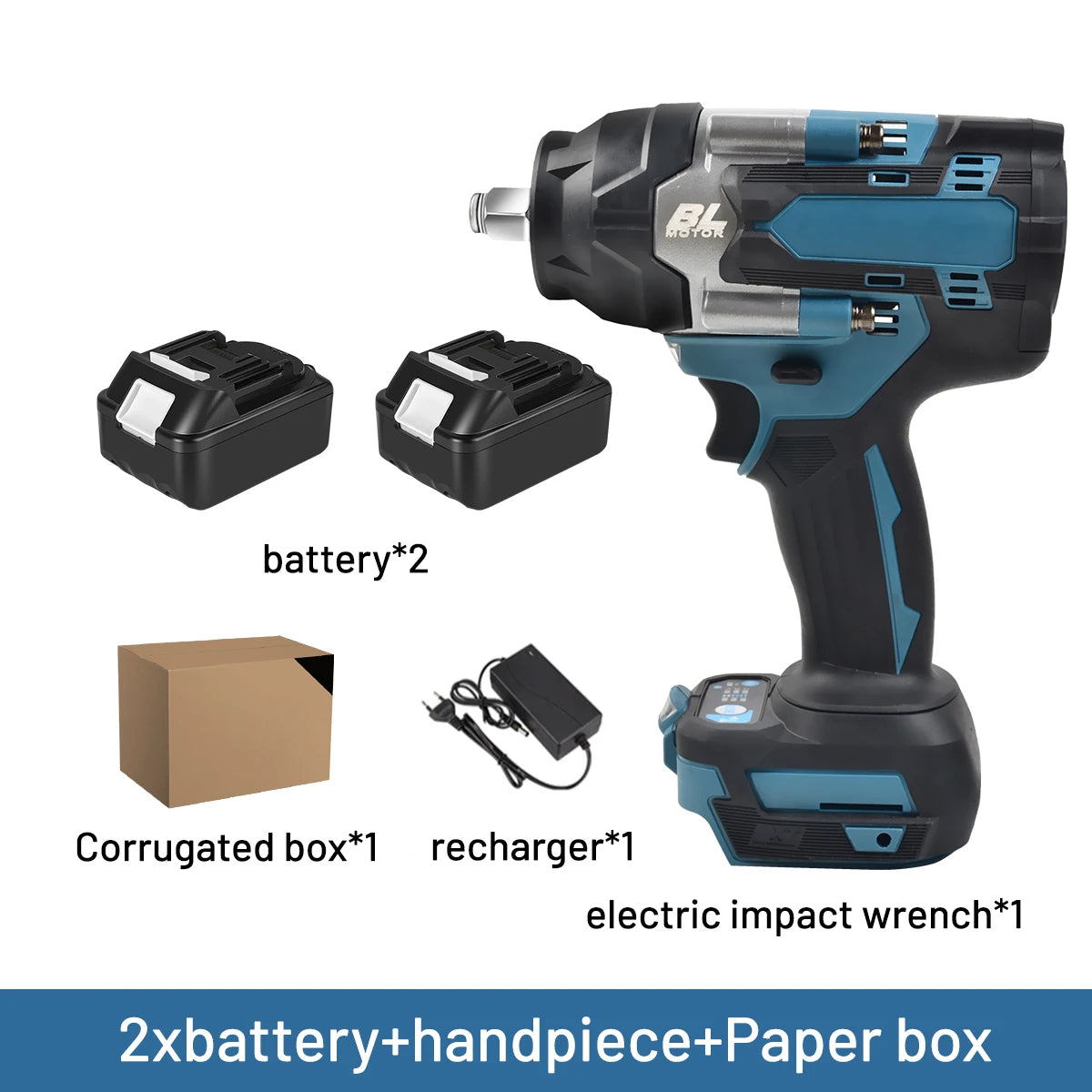 1200N.M Torque Brushless Electric Impact Wrench 1/2 inch Cordless Wrench Screwdriver Power Tools for Makita 18V Battery