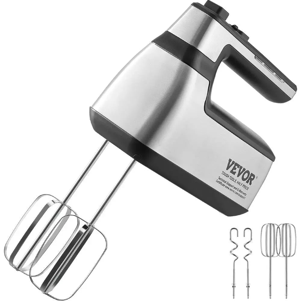 Cordless Electric Hand Mixer 250W Continuously Variable Turbo Boost Beaters & Dough Hooks with Storage Bag Baking Supplies