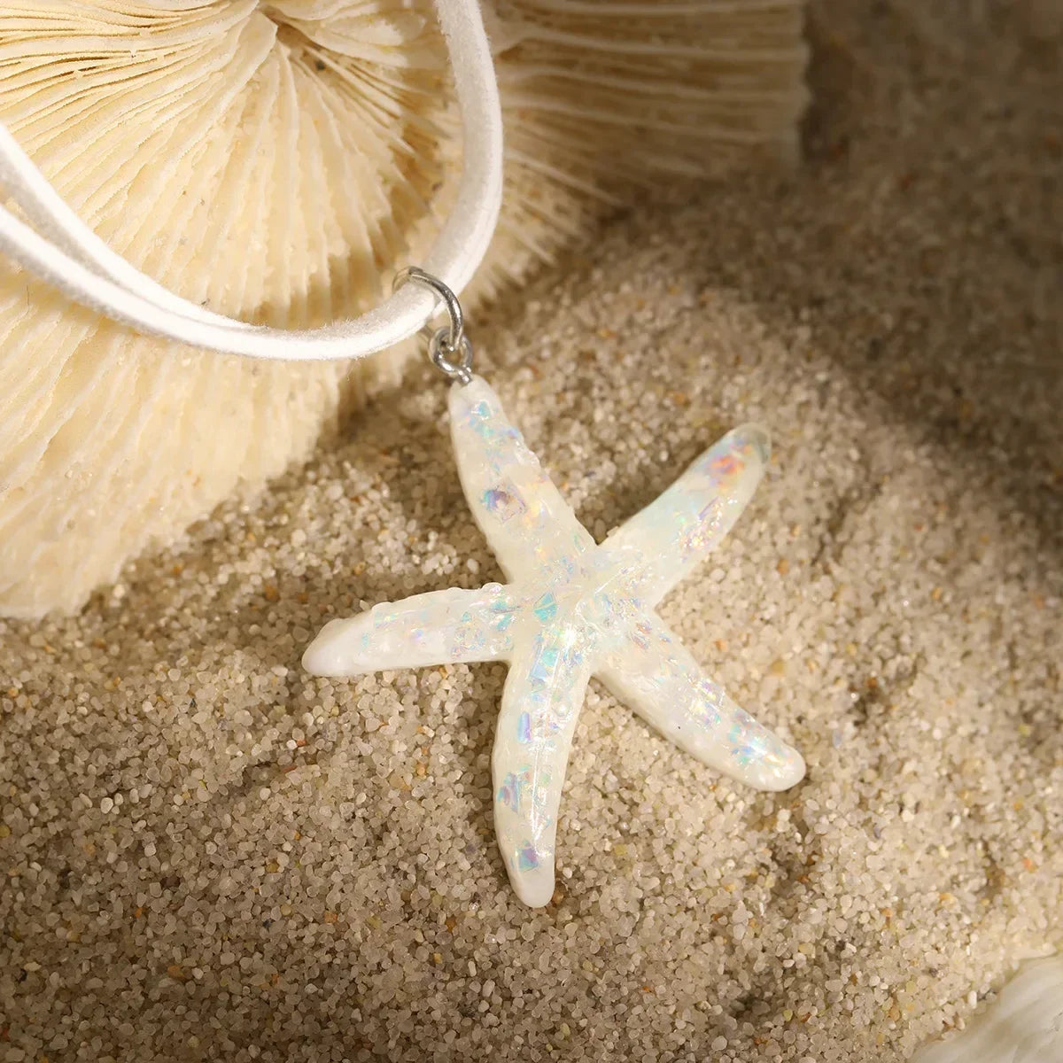 2025 Multi layered Creative Rope Chain Fashion Beach Jewelry Gift Girl Boho White Blue Starfish Pendant With Necklace Women's