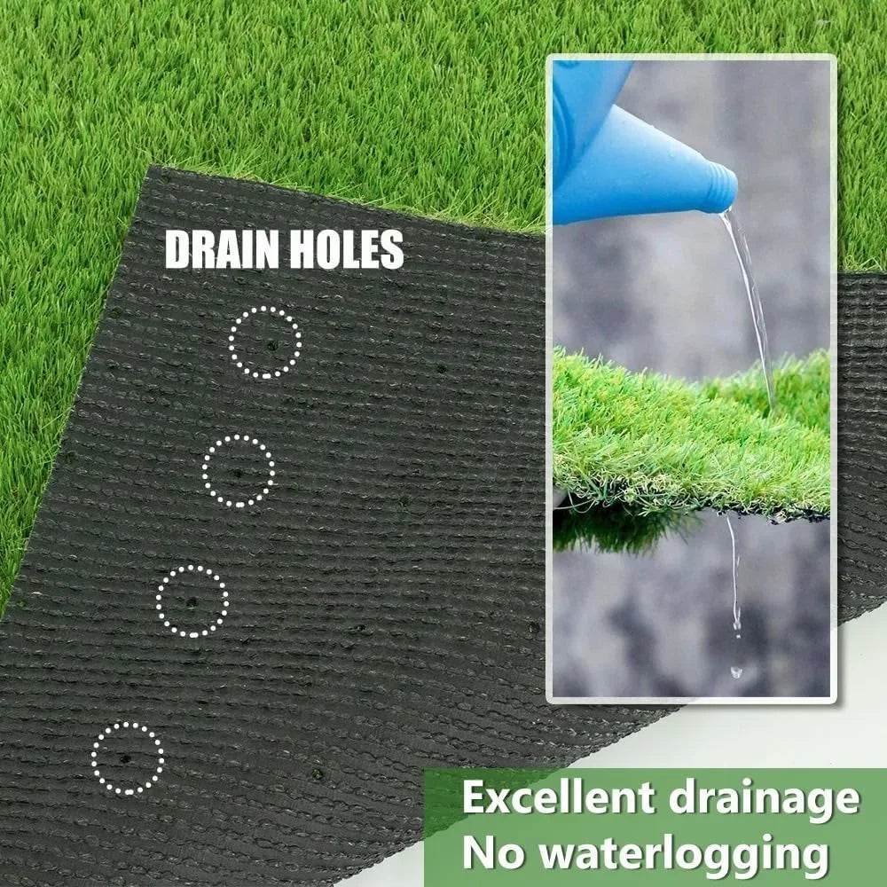 9FT x 27FT Artificial Turf 1.38inch Simulated Synthetic Fake Grass with Drainage Holes, Reusable Grass Urinal for Dogs, Backyard