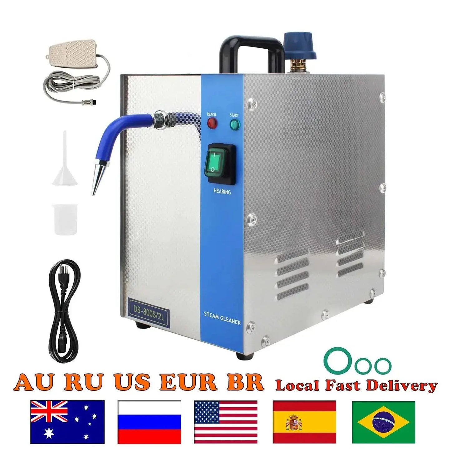 Industrial 1300W Jewelry Steam Cleaner | 2L Stainless Steel Tank for Gold/Silver/Platinum Deep Cleaning - Home/Commercial Use