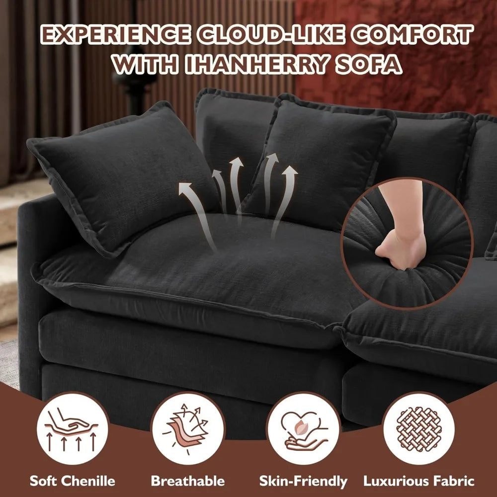Modern 77" Sectional Loveseat Sofa, Comfortable 2-Seat Couch for Living Spaces and Apartments
