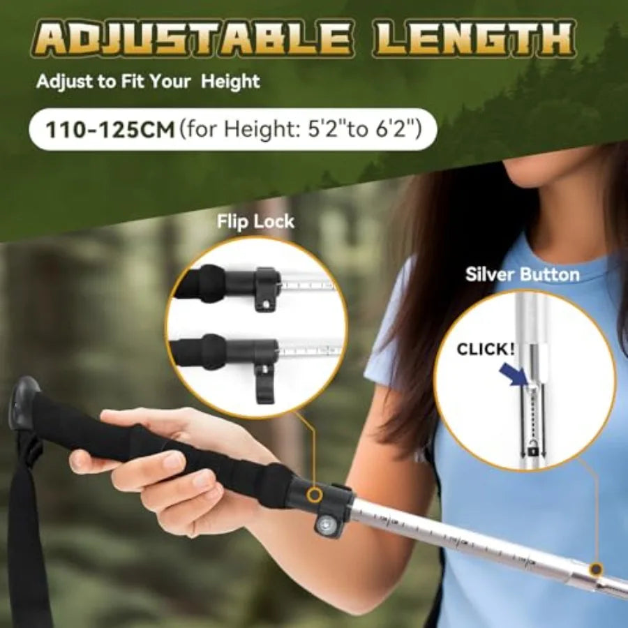Collapsible Trekking Pole Adjustable Lightweight Aluminum