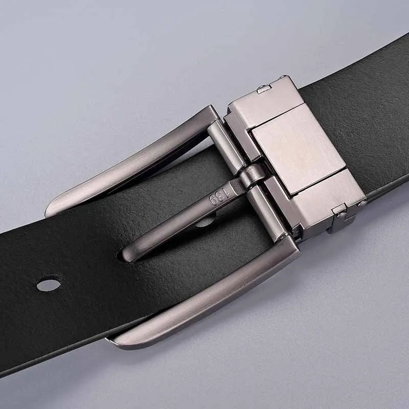 Men's Leather Cowhide Belt Alloy Pin Buckle 120 130 140cm
