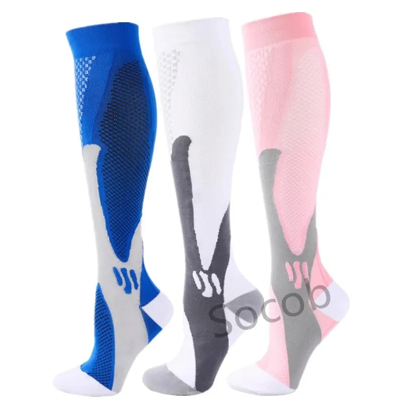 3/6/7Calf Compression Socks Men Medical Varicose Veins Diabetes Edema Sports Socks Running Football Basketball Riding Knee Socks