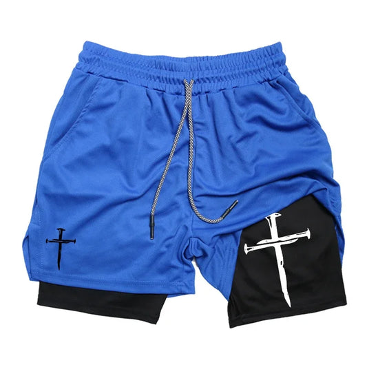 Cross 2 In 1 Workout Shorts For Men With Phone Pocket