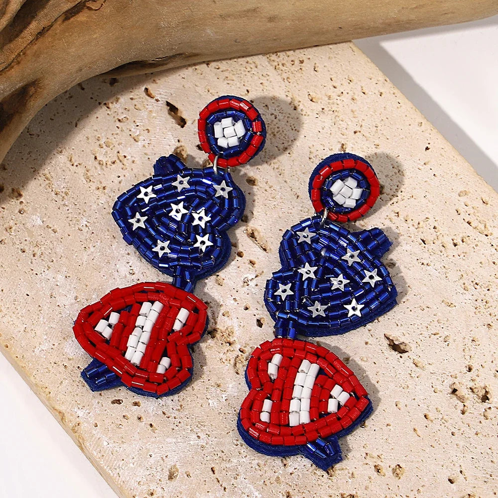 AENSOA Bohemian Starfish Seed Bead Drop Earrings Women