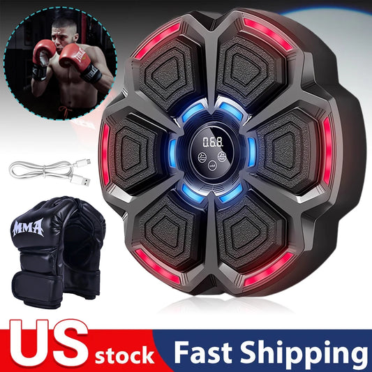 Music Boxing Machine Boxing Workout Machine Adjustable Speed Wall-Mounted Exercise Equipment Type C Rechargeable for Adults Kids