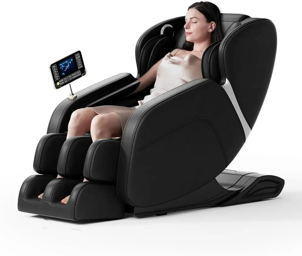 L-Shaped Full Body Massage Chair Recliner – Zero Gravity Reclining Chair with Air Pressure Massage for Adults