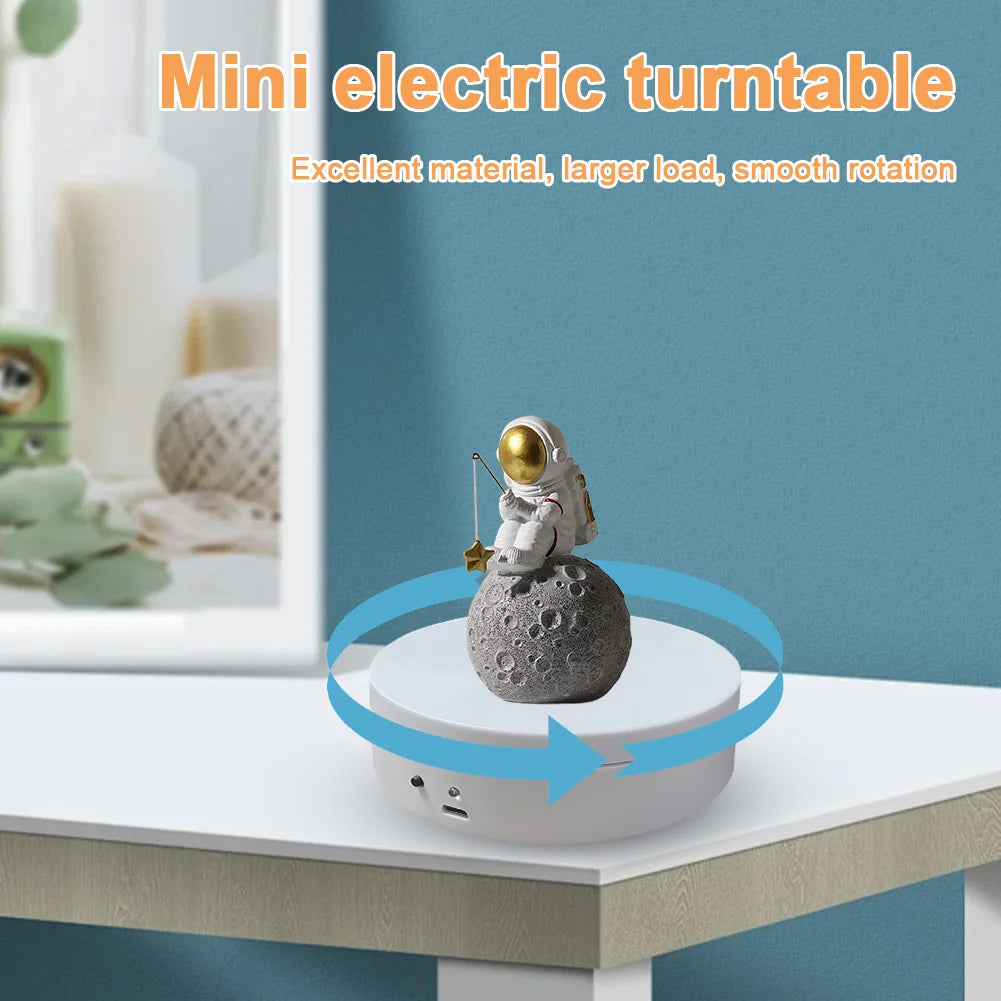 360 Degree Rotating Automatic Revolving Platform USB Charging/Battery Operated Jewelry Display Stand for Model Cake 3D Images