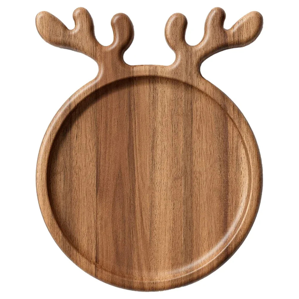 Appetizer Platter Decorative Food Dish Plate with Antler Handle Sushi Dishes Plate Dessert/Snacks/Fruit/Cookies Kitchen Supplies