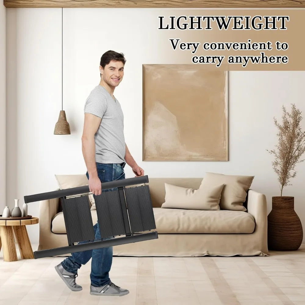 3 Step Ladder, Folding Step Stool with Wide Anti-Slip Pedals,Max Load 330 Lbs Capacity,Lightweight Aluminum Sturdy Step Ladder,