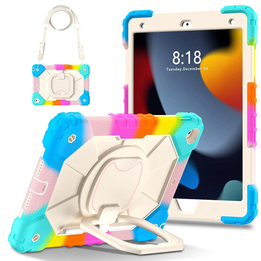 for iPad 5th/6th/7th/8th/9th/10th 2022 Air 4/5 Pro 11 Pro 9.7 Case with Pencil Holder with 360 Rotating Foldable Stand Cover