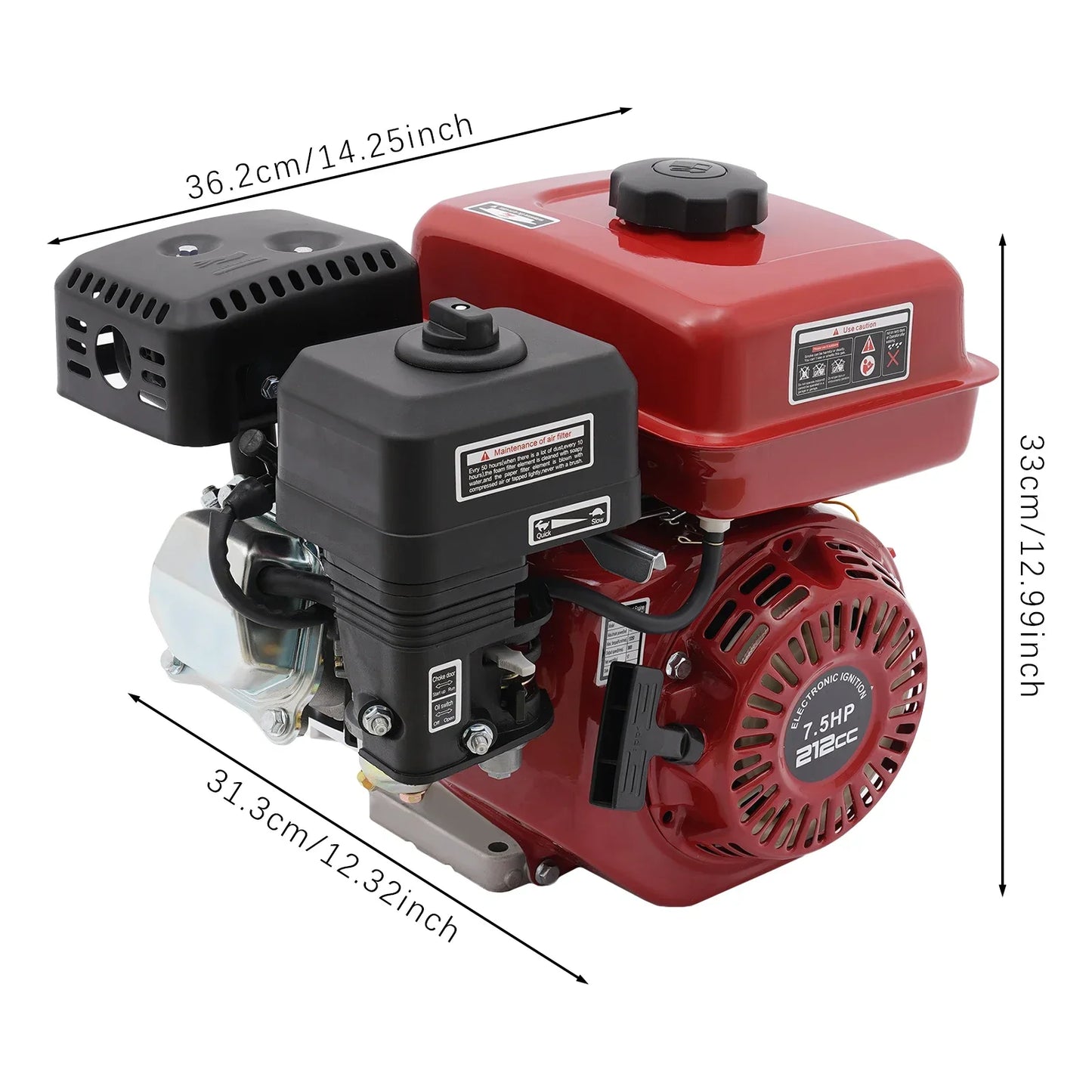4-Stroke Diesel Engine Single Cylinder Air-Cooled Diesel Motor with Large Fuel Tank, Vertical Shaft Horizontal Diesel Engine