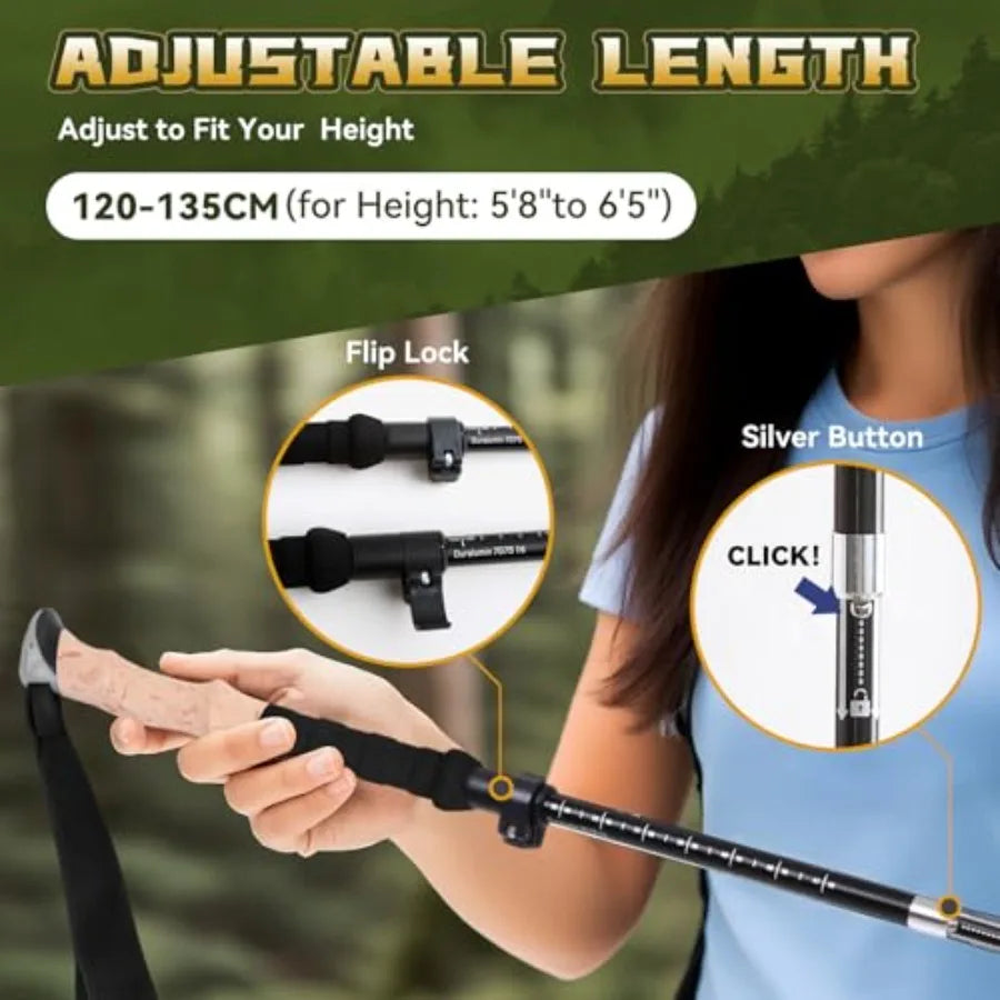 Aviation Aluminum Trekking Poles All Terrain 4 Seasons