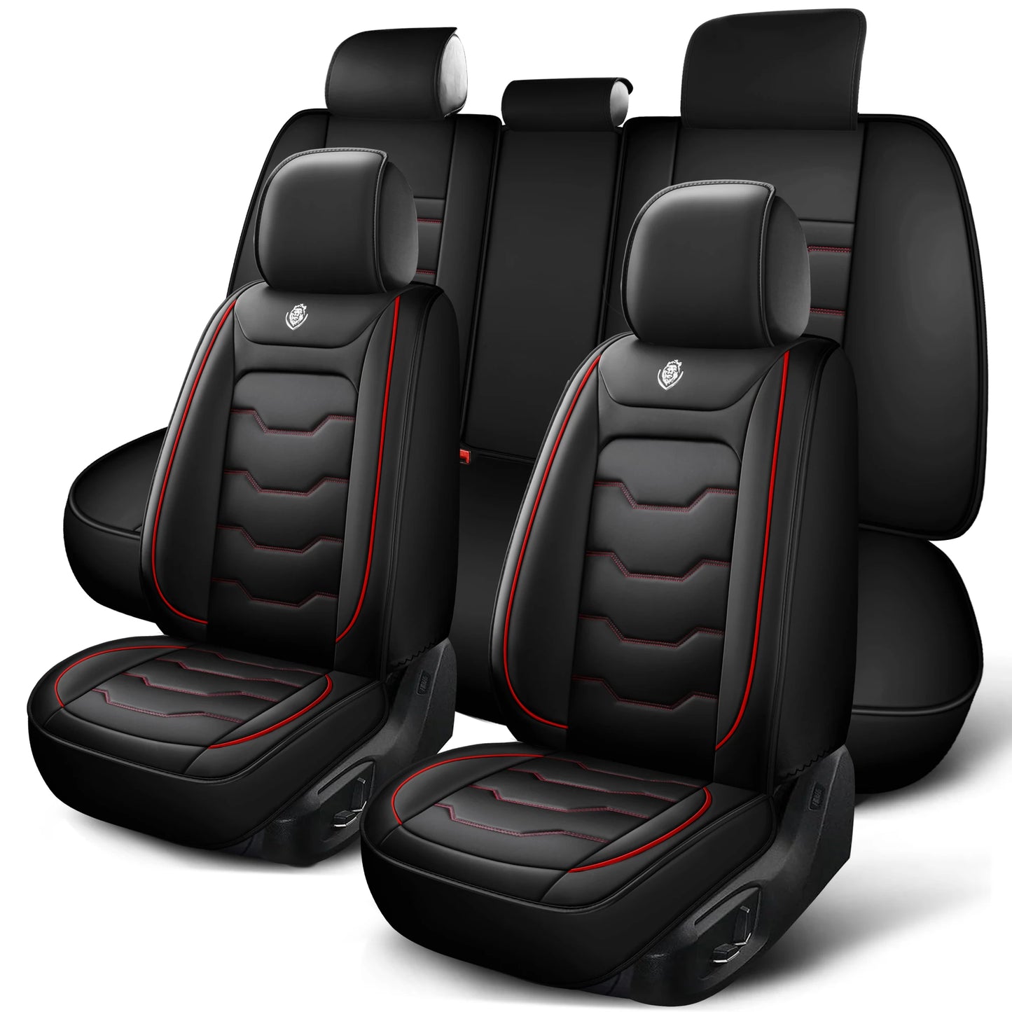 Car Seat Cover, 5-Seater Universal, Suitable For 90% of 5-Seater Models，Waterproof Leather Car Interior