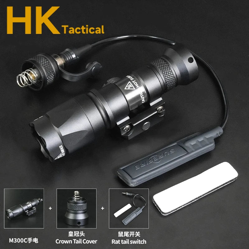 SF M300C M600C M600 Airsoft Flashlight Tactical Torch Rifle Hunting Weapons Scout Light PEQ15 Red Dot Indicator Fit 20mm Rail