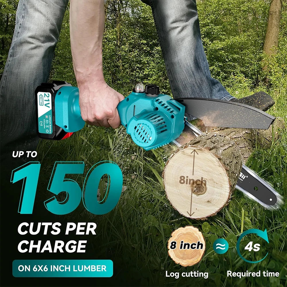 SEESII 8 Inch Electric Chainsaw Mini Cordless Chainsaw Wood Cutter Pruning Garden Power Tools For Makita 18V Battery