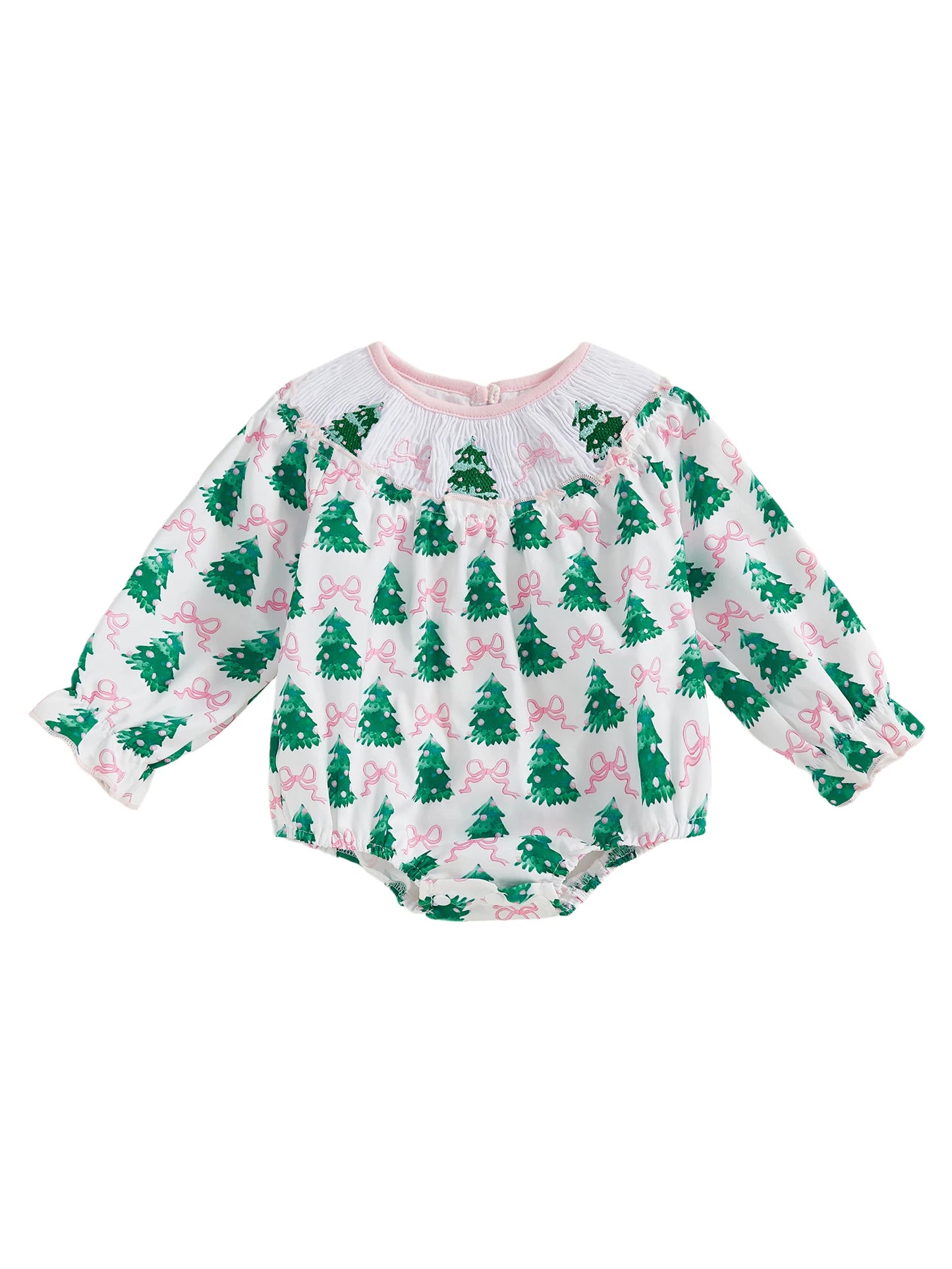Cute Toddler Christmas Romper with Festive Reindeer Print and Ruffled Sleeves for Baby Girls - Adorable Holiday Jumpsuit