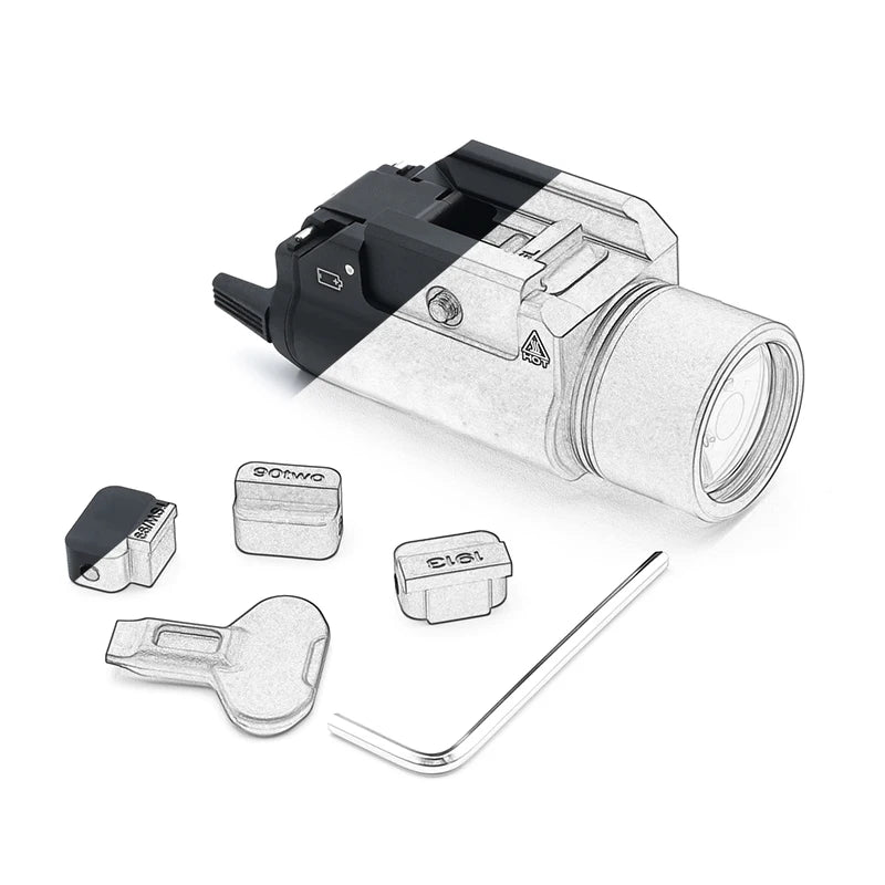 TR1/TR7/TR8 Weapon Light 1000 Lumen LED Electronic Hanging Flashlight Outdoor Shooting with Rail Locating Key Fit 20mm Rail