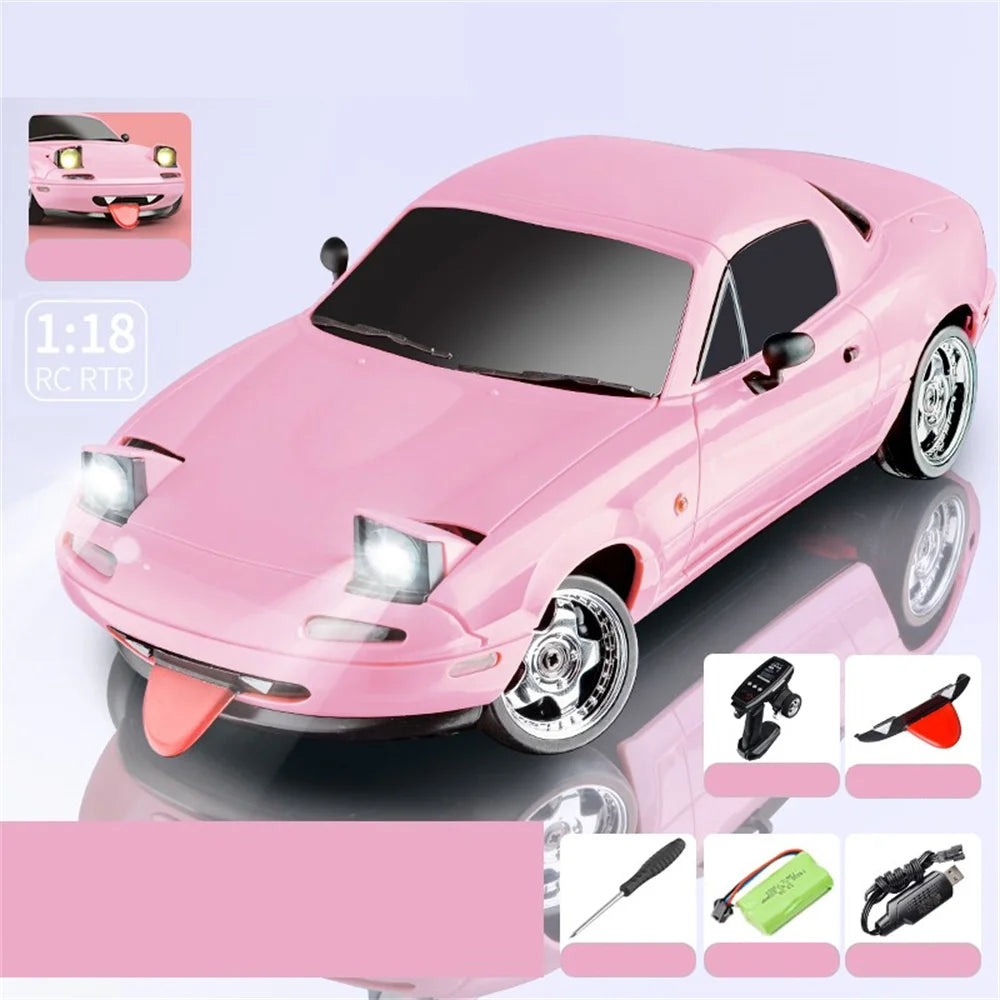 LDRC 1804 RTR 1/18 2.4G RWD RC Car Drift for Mazda MX-5 Gyro LED Light On-Road Full Proportional Alloy Body Shell Racing Vehicle