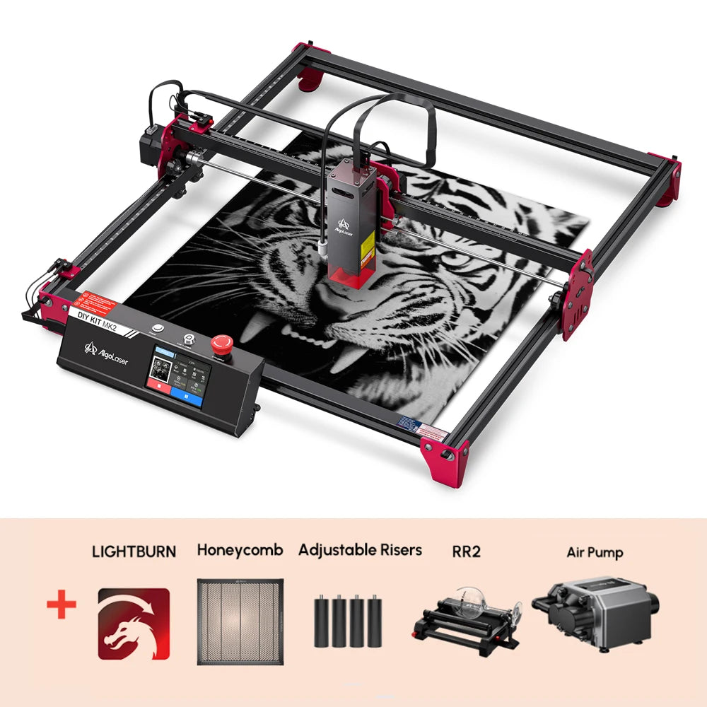 Algolaser Powerful Woodworking Laser Cutter Engraver Table 40*43cm Metal/Wood/Acrylic/Glass CNC Laser Cutting Engraving Machine
