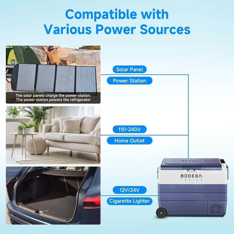 BODEGACOOLER 12 Volt Refrigerator,64 Quart Car Fridge Dual Zone WIFI APP Control,60L Portable Refrigerator Freezer, -4℉-68℉