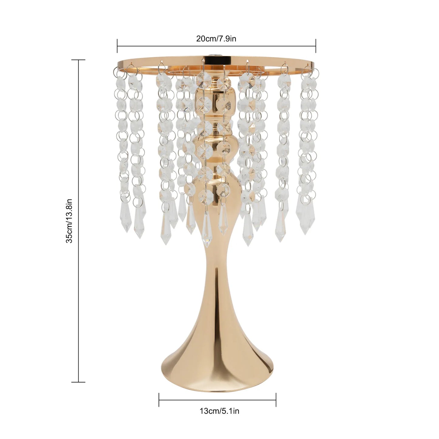10 PCS Golden/Sliver Crystal Flower Holders Centerpiece Metal Flower Vase with Stable Base for Wedding Party Event Decor