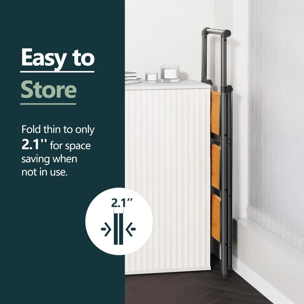 WOA WOA 3 Step Ladder, Ladders for Home, Anti-Slip Pedals, Aluminum Step Stool Foldable, Lightweight to Move, Ease of Storage, R