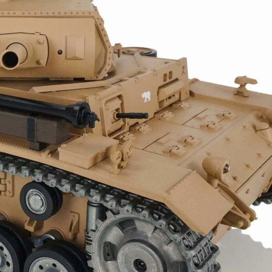 US Stock Heng Long 1/16 7.0 Customized Panzer III H RTR RC Tank 3849 Metal Tracks Wheels Vehicle Model TH17369