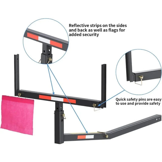 Truck Bed Extender Pickup Truck Bed Hitch Mount Extension Rack SUV Lumber Ladder Canoe Boat Kayak Long Pipes w