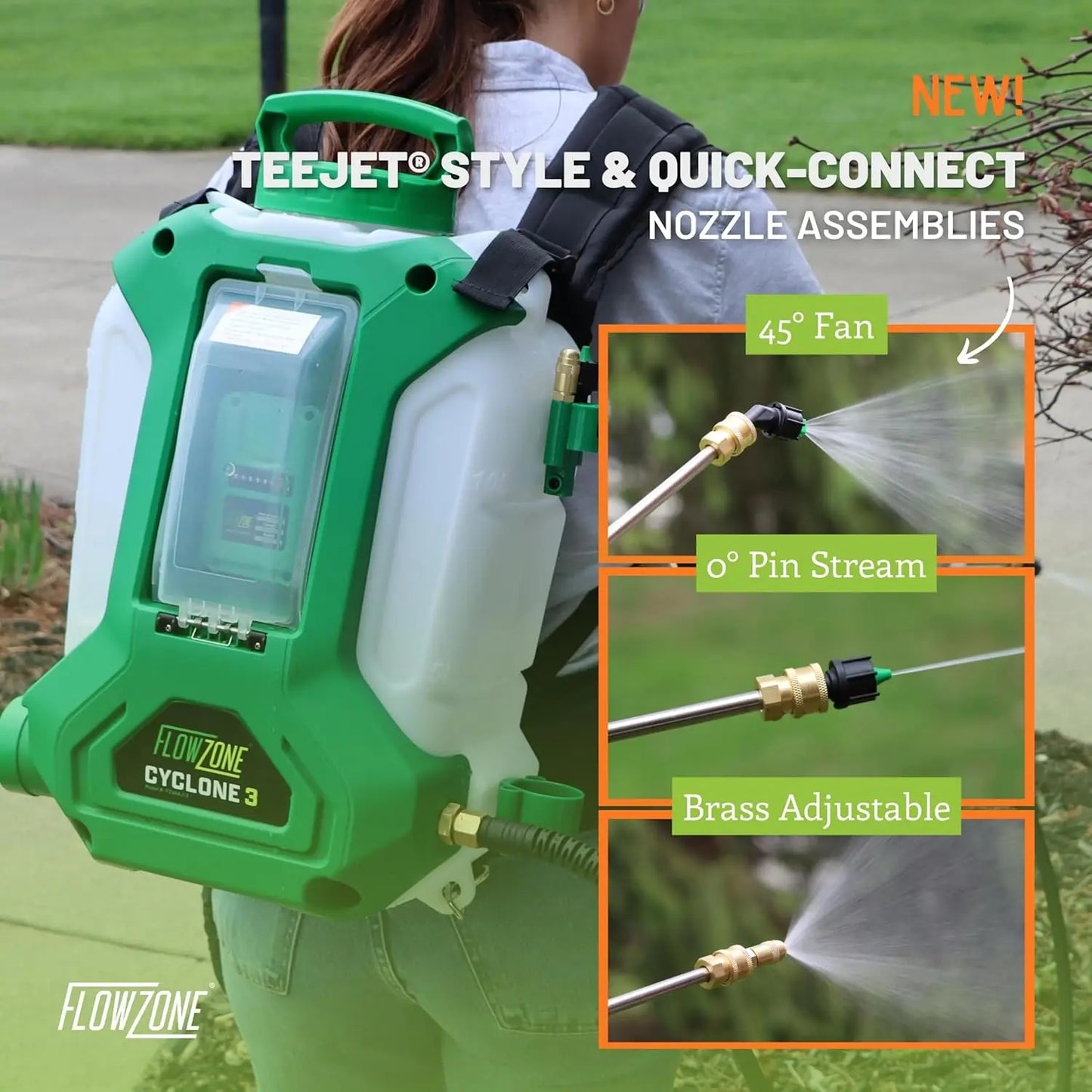 3 Battery Powered Backpack Sprayer - Variable-Pressure 5-Position Electric Lawn & Garden Sprayer - 4 Gallon
