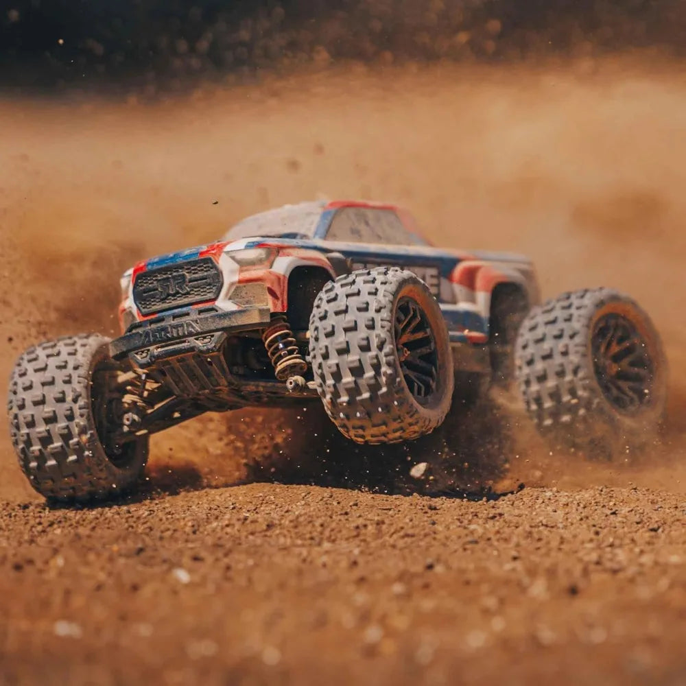 RC Truck 1/18 Granite GROM MEGA 380 Brushed 4X4 Monster Truck RTR with Battery & Charger, Blue, ARA2102T1