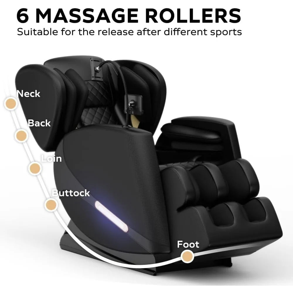 L-Shaped Full Body Massage Chair Recliner – Zero Gravity Reclining Chair with Air Pressure Massage for Adults