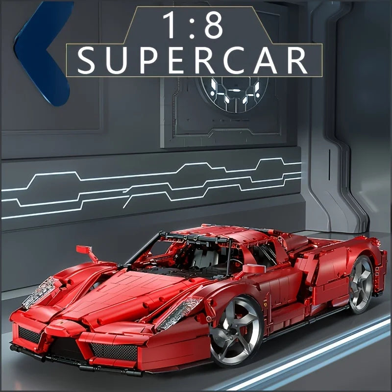 1:8 Building block assembly for adult racing cars, high-quality sports cars, car mechanical models, modified toys