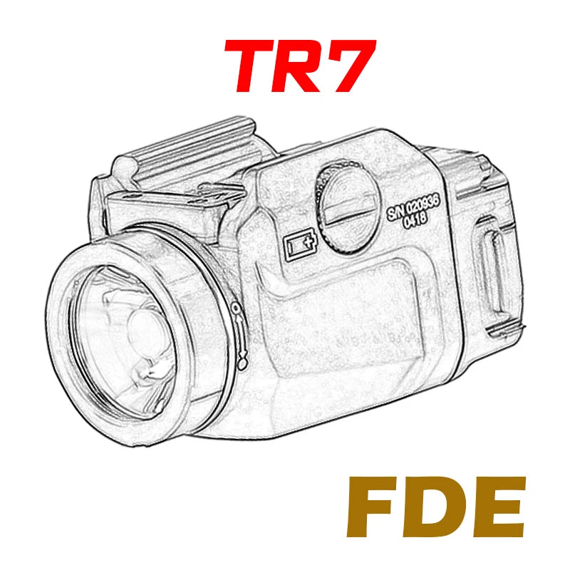 TR1/TR7/TR8 Weapon Light 1000 Lumen LED Electronic Hanging Flashlight Outdoor Shooting with Rail Locating Key Fit 20mm Rail