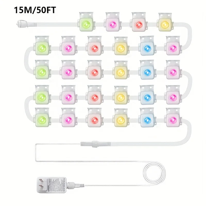 45M RGB Eaves LED Lights Permanent Outdoor Eaves LED Lights patio deals Party Home Holiday Decor halloween decorations