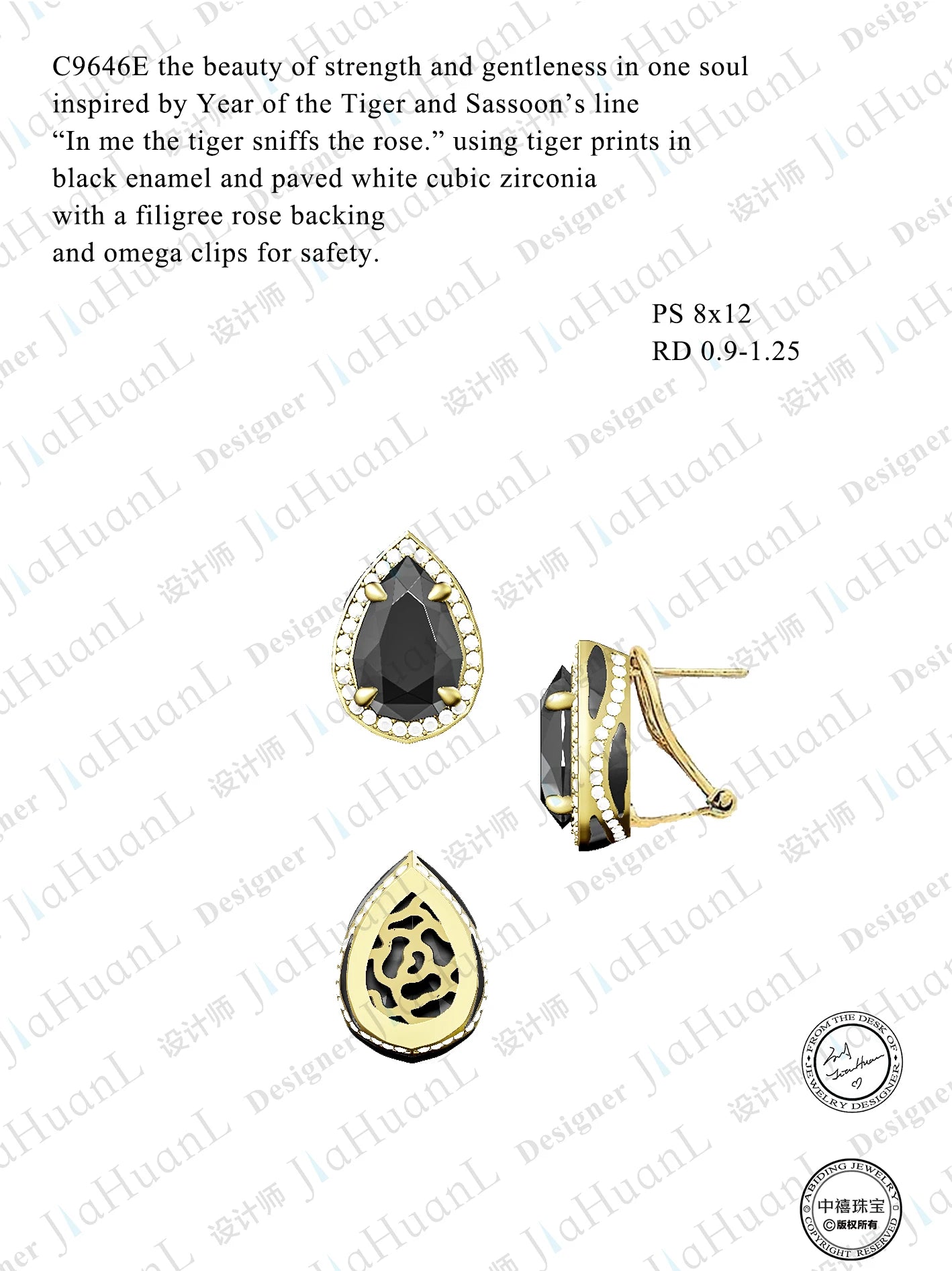 Gems Ballet Lab Blue Sapphire Pear Shape Stud Earrings 925