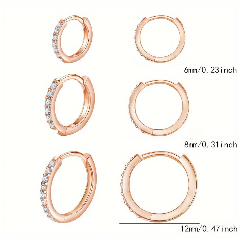 3/6 Pairs of Women's Earring Sets, Anti-allergy Women's Small Earring Cartilage Earrings, Fashionable Women's Gifts