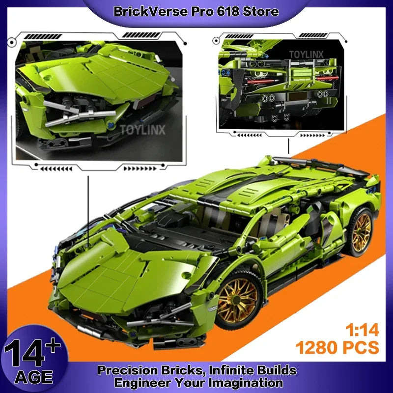 Kbox 3696PCS Supercar Model Building Blocks Toy - Kids' Sports Car Blocks, Gift for Boys, Collectible Building Model