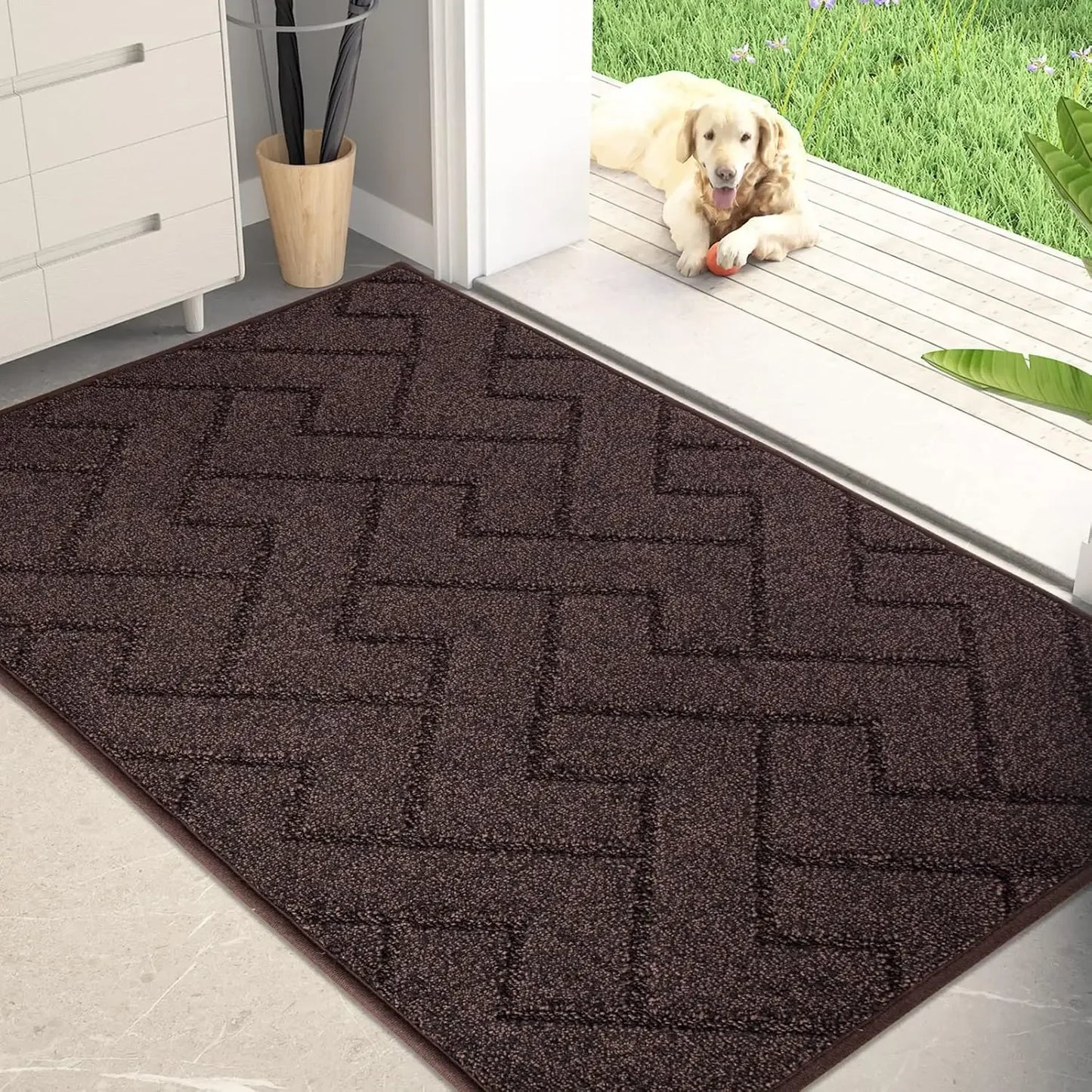 Dirt Trapper Door Mat 34 X 59 Non Slip Machine Washable Entry Rug Shoe Scraper Dog Doormat Super Absorbent Welcome