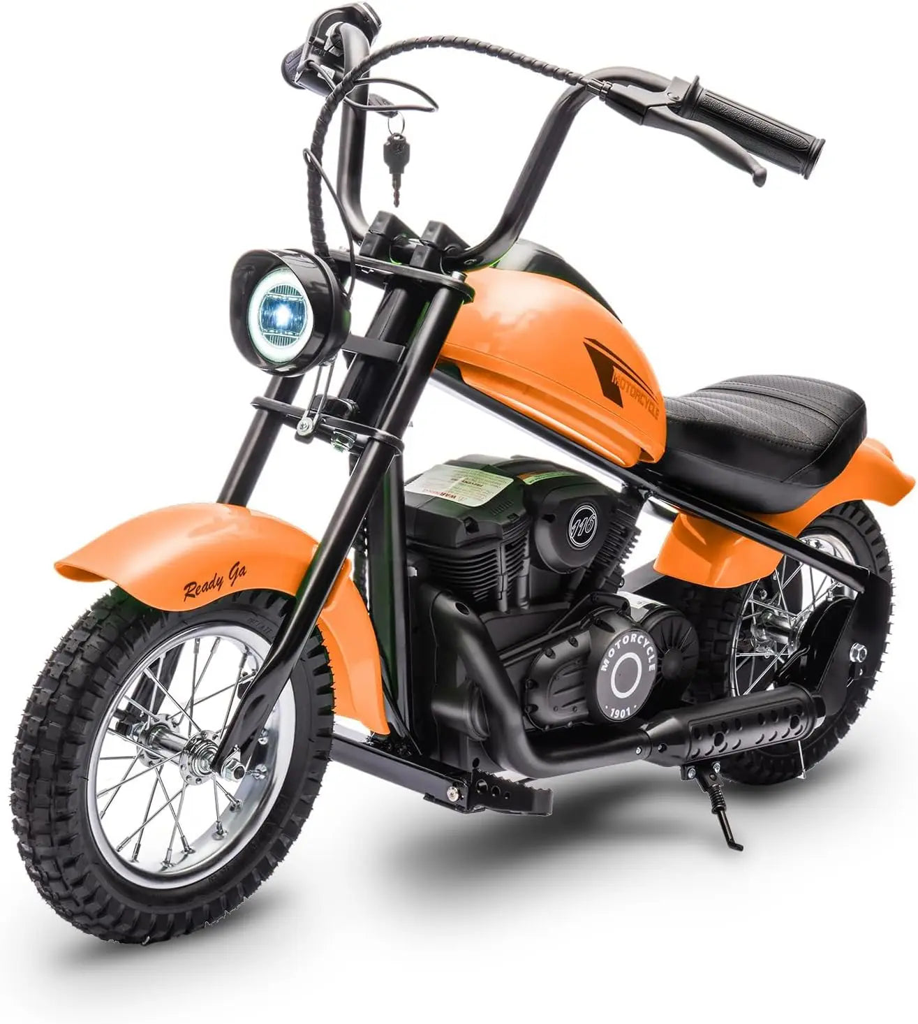24V Electric Dirt Bike 250W Electric Motorcycle with LED Light Leather Seat Two Speed Max Up to 14MPH