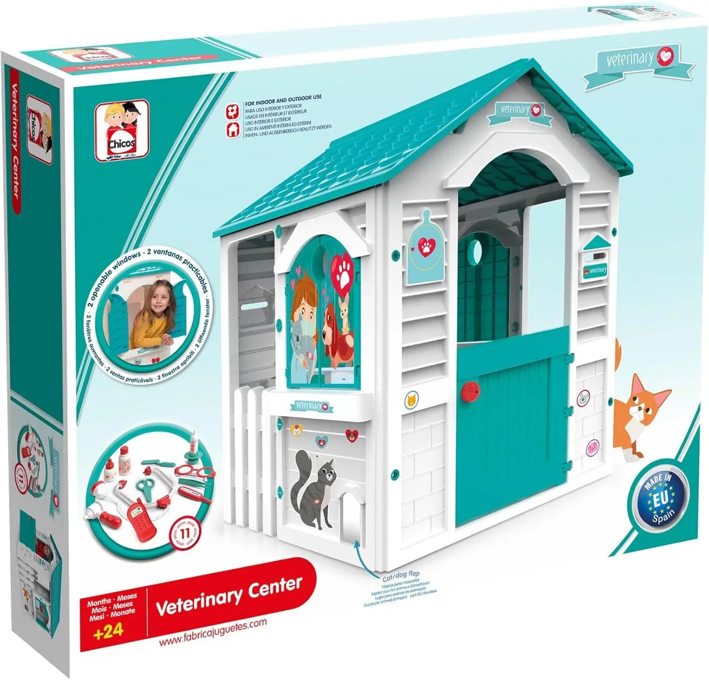 Veterinary Play House Outdoor Playset for Kids Veterinarian Indoor Playset for Pretend Play Outdoor Kids Play Set Vet