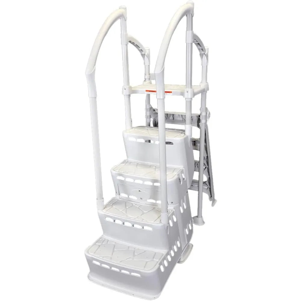 Above Ground Pool Step & Ladder System | Suitable for Swimming Pools Without A Deck | Steps Measure 42" H x 25" W x 36" D | Ladd