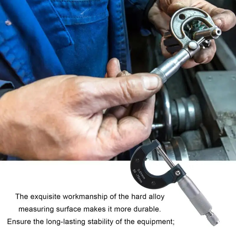 External Micrometer Alloy Quick Reading Micrometer Portable Resolution Thickness Gauge Machinist Workshop Automotive Tool