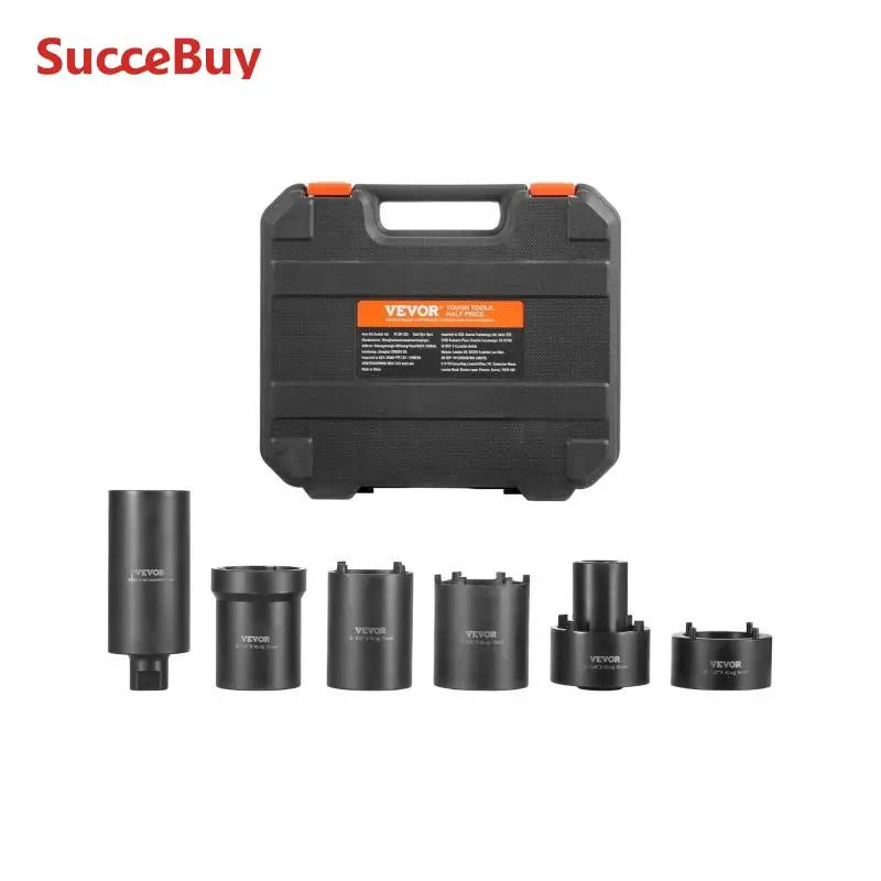 SucceBuy Spindle Nut Socket Tool Kit 1/2 inch Drive 6 Piece Axle Hub Nut Socket Set Vehicles Axle Spindle Nut Retainers Remover
