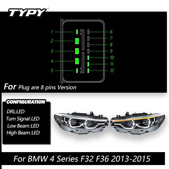 TYPY Car Lights For BMW 4 Series F32 Headlight F36 2013-2019 LED Projetor head Lamp Daytime Running Light Automotive Accessories