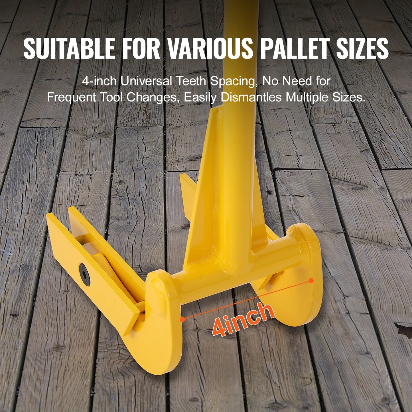 SucceBuy Pallet Pry Bar Buster Carbon Steel Heavy Deck Wrecker Demolition Wood Pallet Tool Breaker for Efficient Board Removal