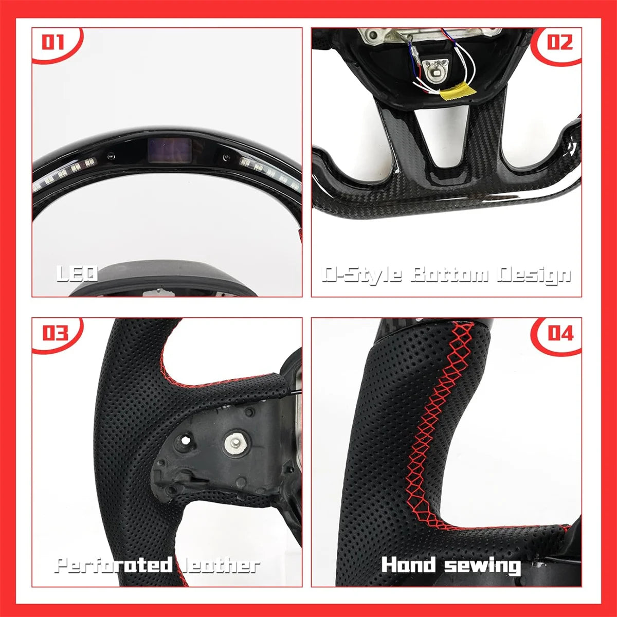 ✔Prepreg Dry Carbon Fiber D-Type Steering Wheel for Dodge Charger Challenger Durango SRT 2015-2023 With LED Shift Indicator